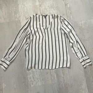 Express Black and White Stripe Blouse